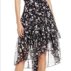 Eliza J  Ruffle Asymmetrical Chiffon Skirt